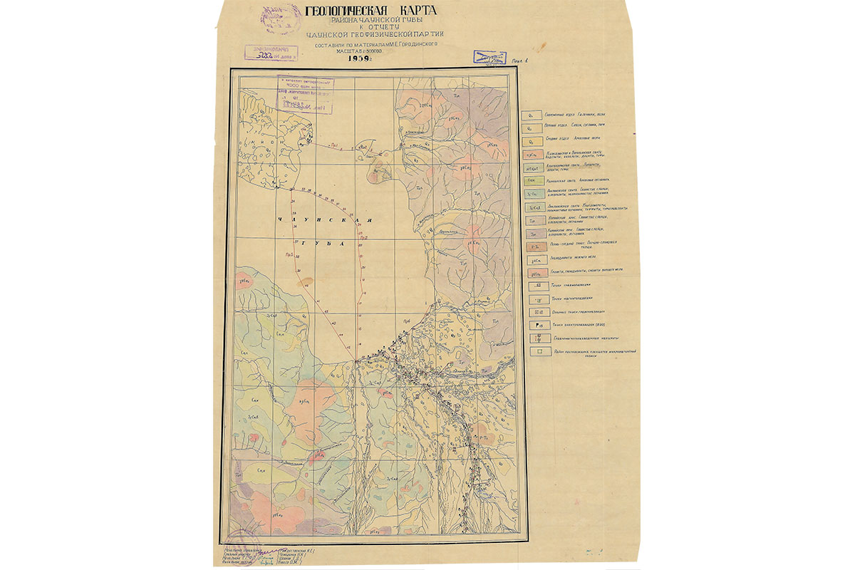 Рис. 2. Маршруты О.М. Куваева, 1959 г.